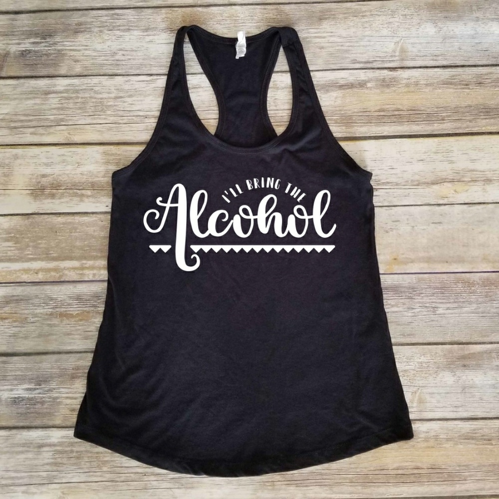 I'll Bring The Alcohol, racerback black tank top - Picture 2 of 3